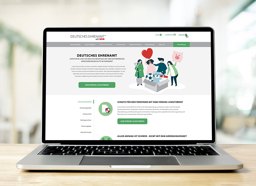 Website-Mockup für Deutsches Ehrenamt