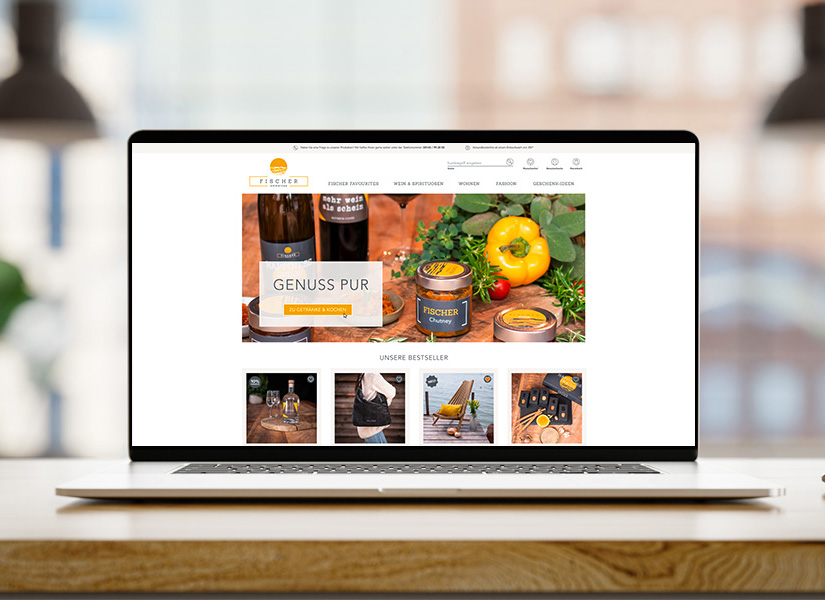 Webshop-Mockup für FISCHER am Ammersee